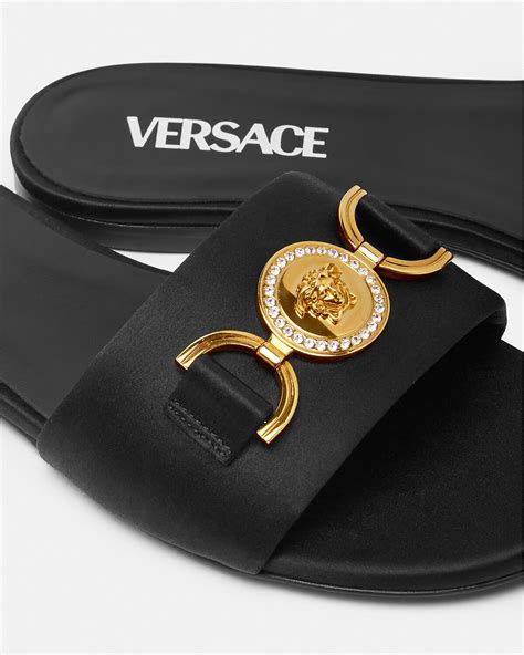 medusa gold trim sneakers versace|Versace Medusa flats sandals women.